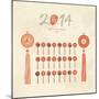 Tassels Set With Chinese Zodiac Signs-Yurumi-Mounted Art Print