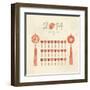 Tassels Set With Chinese Zodiac Signs-Yurumi-Framed Art Print