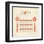 Tassels Set With Chinese Zodiac Signs-Yurumi-Framed Art Print