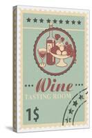 Tasting Room Stamp-Lantern Press-Stretched Canvas