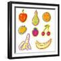 Tasty Fruits and Berries - Cartoon Set-smilewithjul-Framed Premium Giclee Print