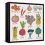 Tasty Vegetables-smilewithjul-Framed Stretched Canvas