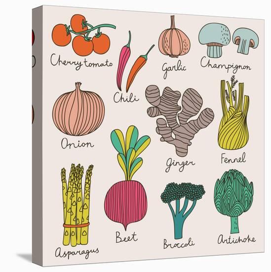 Tasty Vegetables-smilewithjul-Stretched Canvas