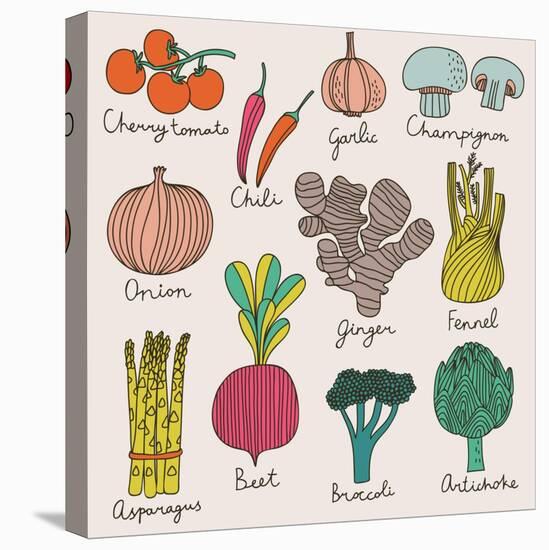 Tasty Vegetables-smilewithjul-Stretched Canvas