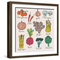 Tasty Vegetables-smilewithjul-Framed Art Print