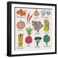 Tasty Vegetables-smilewithjul-Framed Art Print