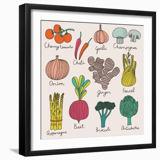 Tasty Vegetables-smilewithjul-Framed Art Print