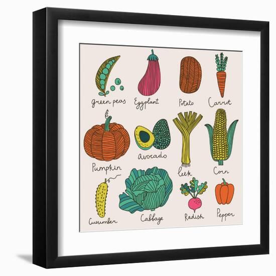 Tasty Vegetables-smilewithjul-Framed Art Print