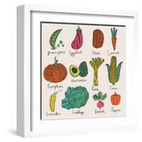 Tasty Vegetables-smilewithjul-Framed Art Print