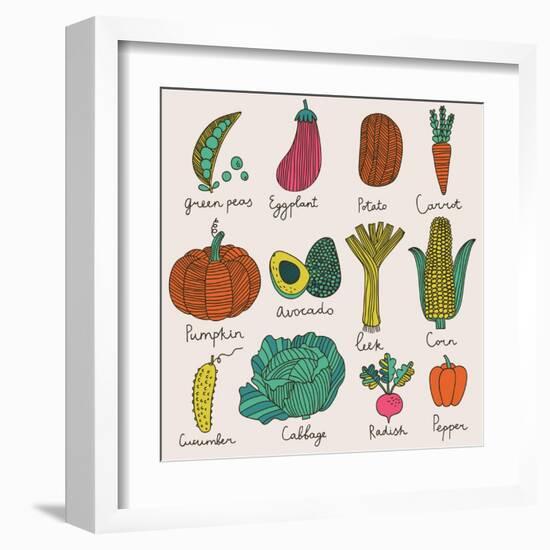 Tasty Vegetables-smilewithjul-Framed Art Print