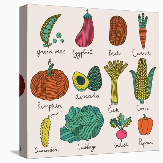 Tasty Vegetables-smilewithjul-Stretched Canvas