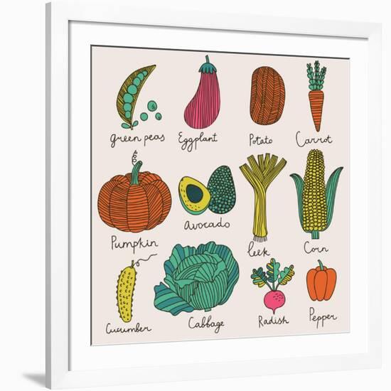 Tasty Vegetables-smilewithjul-Framed Art Print