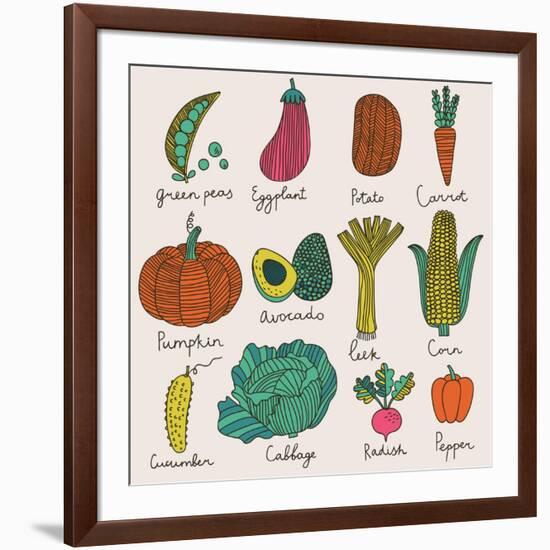 Tasty Vegetables-smilewithjul-Framed Art Print