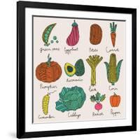 Tasty Vegetables-smilewithjul-Framed Art Print