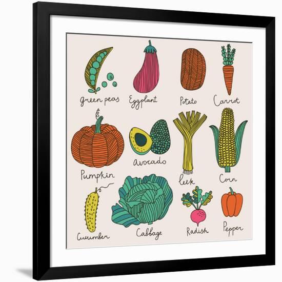 Tasty Vegetables-smilewithjul-Framed Art Print