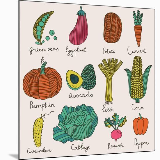 Tasty Vegetables-smilewithjul-Mounted Art Print