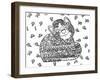 Tatar Cat Line Art-Oxana Zaika-Framed Giclee Print