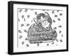 Tatar Cat Line Art-Oxana Zaika-Framed Giclee Print