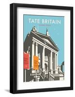 Tate Britain (Blue) - Dave Thompson Contemporary Travel Print-Dave Thompson-Framed Art Print