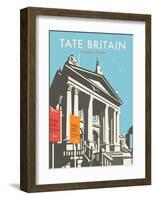 Tate Britain (Blue) - Dave Thompson Contemporary Travel Print-Dave Thompson-Framed Art Print