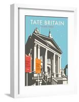 Tate Britain (Blue) - Dave Thompson Contemporary Travel Print-Dave Thompson-Framed Art Print