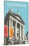 Tate Britain (Blue) - Dave Thompson Contemporary Travel Print-Dave Thompson-Mounted Giclee Print