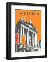 Tate Britain (Orange) - Dave Thompson Contemporary Travel Print-Dave Thompson-Framed Art Print
