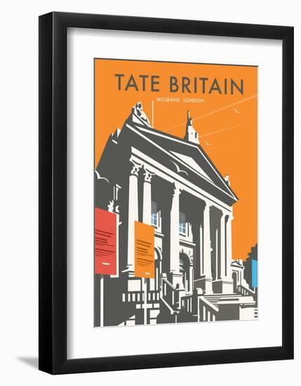 Tate Britain (Orange) - Dave Thompson Contemporary Travel Print-Dave Thompson-Framed Art Print