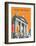 Tate Britain (Orange) - Dave Thompson Contemporary Travel Print-Dave Thompson-Framed Art Print