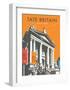 Tate Britain (Orange) - Dave Thompson Contemporary Travel Print-Dave Thompson-Framed Art Print