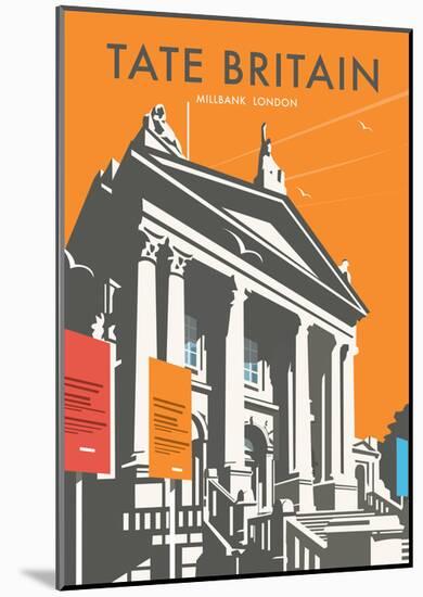 Tate Britain (Orange) - Dave Thompson Contemporary Travel Print-Dave Thompson-Mounted Art Print