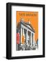 Tate Britain (Orange) - Dave Thompson Contemporary Travel Print-Dave Thompson-Framed Giclee Print