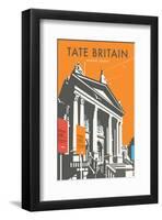 Tate Britain (Orange) - Dave Thompson Contemporary Travel Print-Dave Thompson-Framed Giclee Print