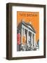 Tate Britain (Orange) - Dave Thompson Contemporary Travel Print-Dave Thompson-Framed Giclee Print