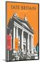 Tate Britain (Orange) - Dave Thompson Contemporary Travel Print-Dave Thompson-Mounted Giclee Print