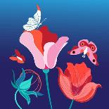 Pattern with Stingray and Fish-Tatiana Korchemkina-Art Print