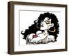 Tatiana Troyanos - colour caricature as 'Carmen' from the 1875 opera by Georges Bizet-Neale Osborne-Framed Giclee Print