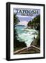 Tatoosh Island, Washington Scene-Lantern Press-Framed Art Print