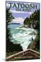 Tatoosh Island, Washington Scene-Lantern Press-Mounted Art Print