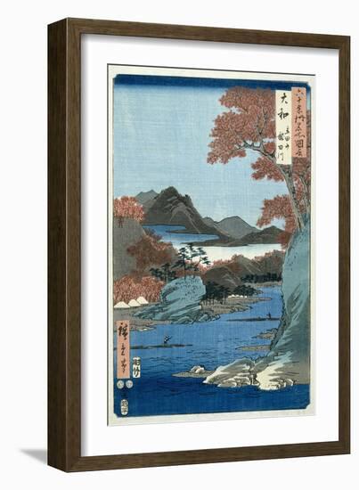 Tatsuta River, Yamato Province-Ando Hiroshige-Framed Giclee Print