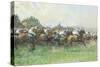 Tattenham Corner, the Epsom Derby, (Coloured Chalks and Bodycolour on Paper)-Gilbert Holiday-Stretched Canvas