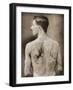 Tattoed British Sailor During the Great War of 1914-18 (Back View)-null-Framed Photographic Print