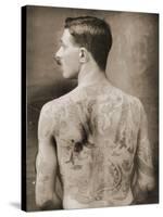 Tattoed British Sailor During the Great War of 1914-18 (Back View)-null-Stretched Canvas