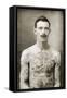 Tattoed British Sailor During the Great War of 1914-18 (Front View)-null-Framed Stretched Canvas