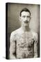 Tattoed British Sailor During the Great War of 1914-18 (Front View)-null-Stretched Canvas