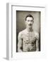 Tattoed British Sailor During the Great War of 1914-18 (Front View)-null-Framed Photographic Print