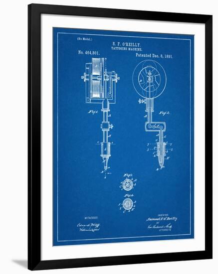 Tattoing Machine Patent 1891-null-Framed Art Print