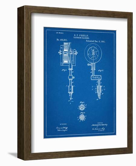 Tattoing Machine Patent 1891-null-Framed Art Print