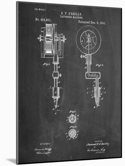 Tattoing Machine Patent 1891-null-Mounted Art Print