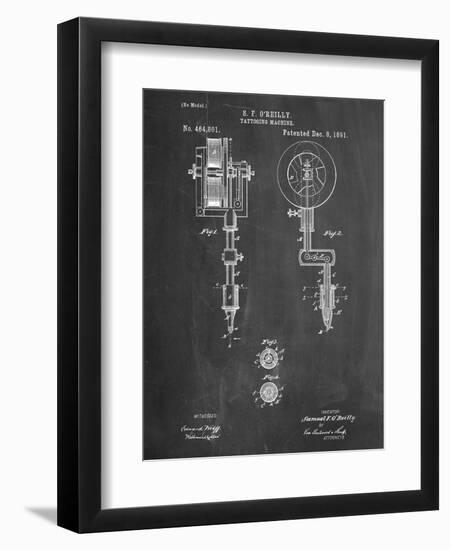 Tattoing Machine Patent 1891-null-Framed Art Print